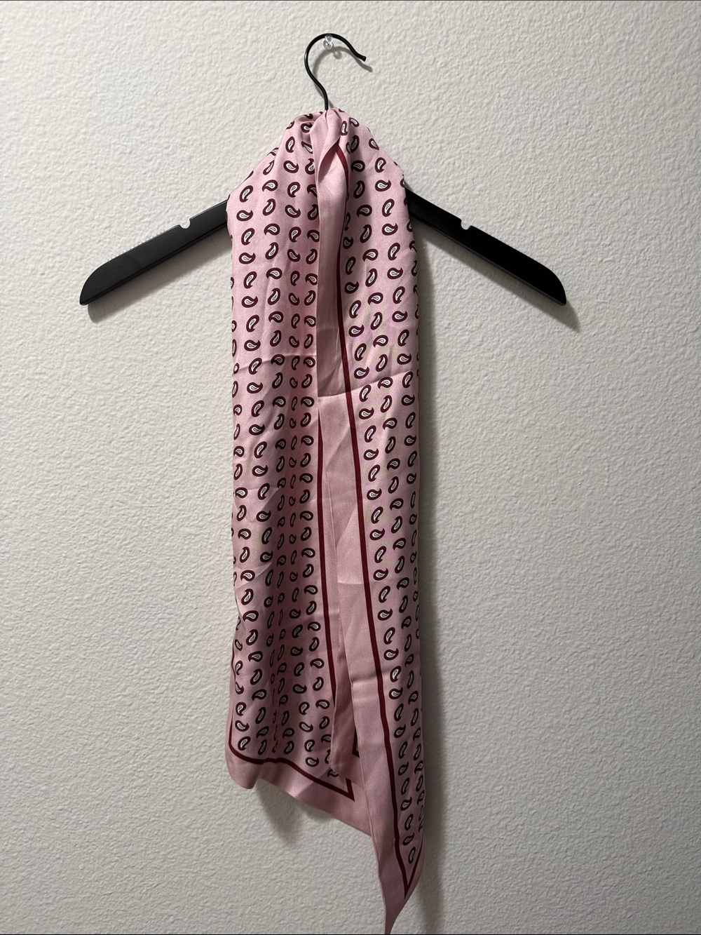 J. Crew 100% Silk Pink Paisley Scarf Head Wrap Headband NWT One Size